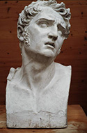 La douleur, David d'Angers, 1811, buste en plâtre La douleur, David d'Angers, 1811, buste en plâtre